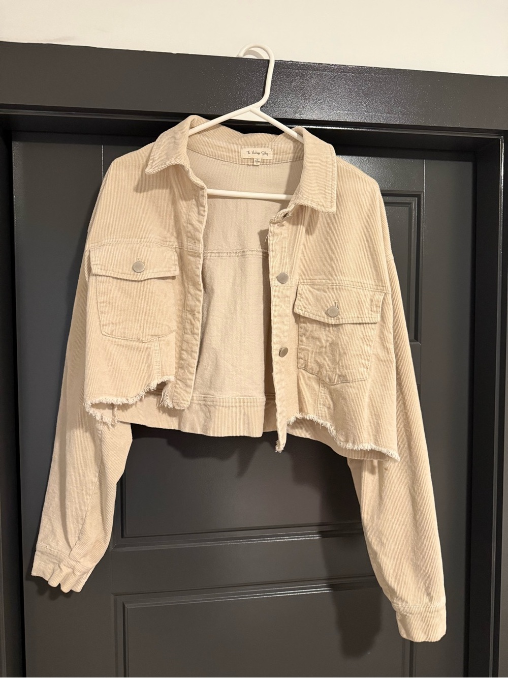The Vintage Shop Cropped Corduroy Jacket - Cream